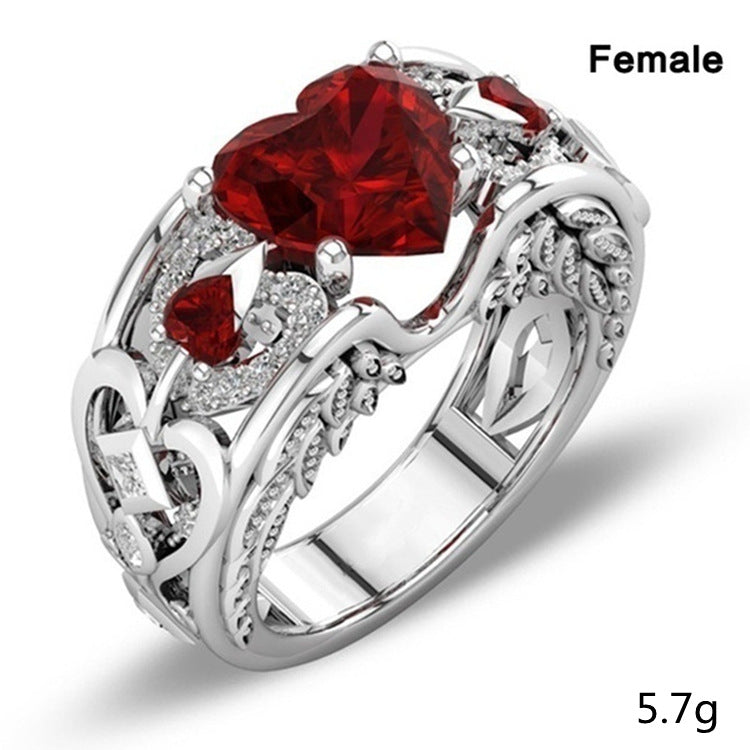 Creative Heart Shape Crown Ring