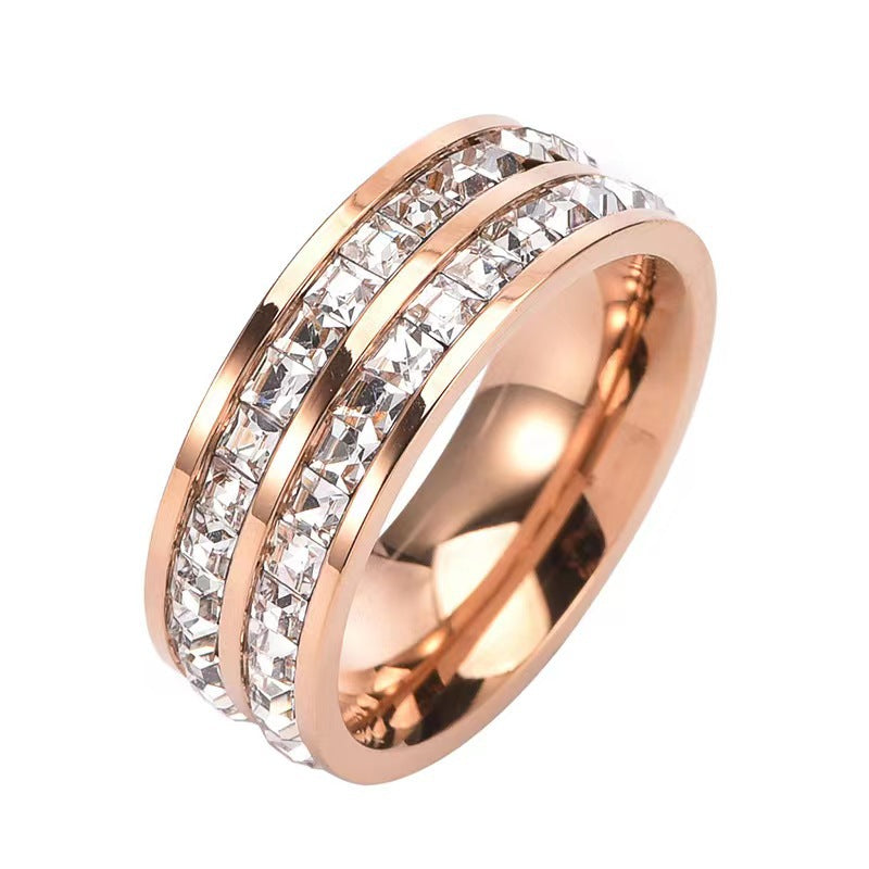 Titanium Steel Starry Sky Diamond Ring