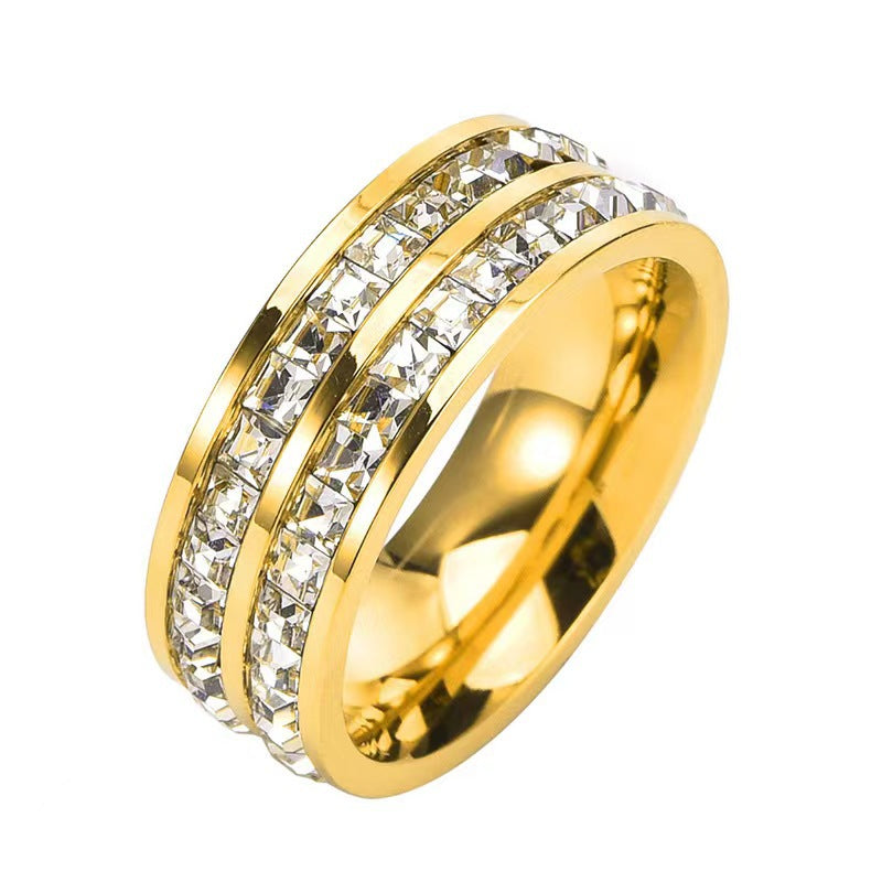 Titanium Steel Starry Sky Diamond Ring