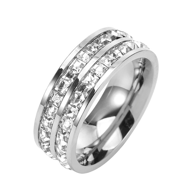 Titanium Steel Starry Sky Diamond Ring
