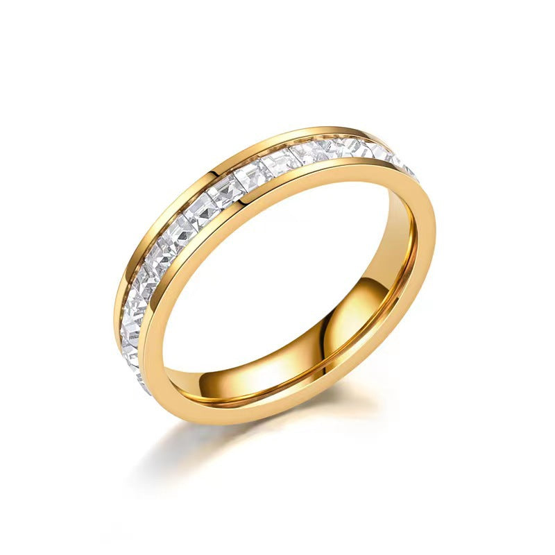 Titanium Steel Starry Sky Diamond Ring