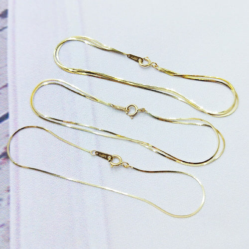 14K Gold Snake Bone Chain Bracelet