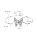 Adjustable Hollow Butterfly Moissanite Sterling Silver Bracelet for Women